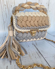 Penye İp Pastel Omuz Çantası