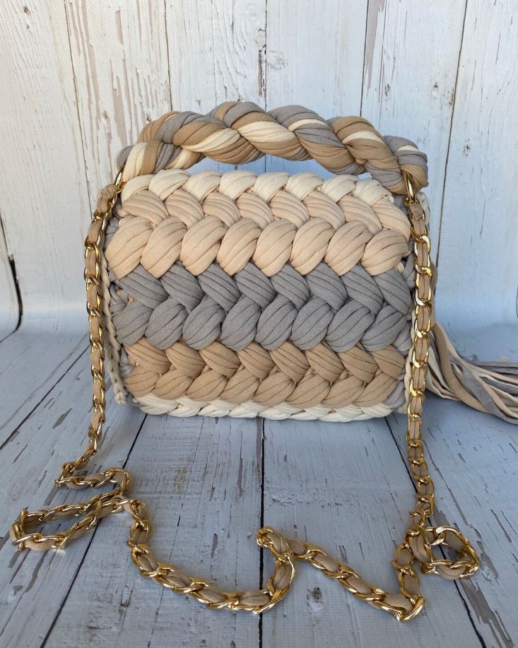 Penye İp Pastel Omuz Çantası