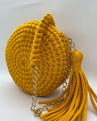 Makaron Model Sarı Çapraz Çanta