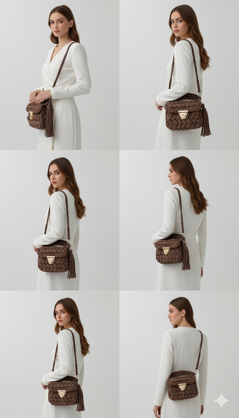 Kahverengi Kazayağı El Çantası