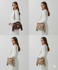 Kahverengi Kazayağı El Çantası